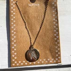 Gold filled A initial necklace